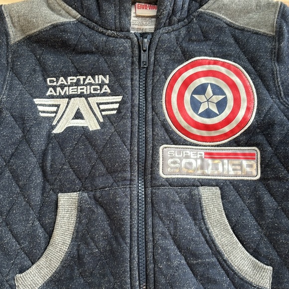 Marvel Boys 3T Winter Jacket. Captain America. Super Soldier. Quilted. Great - Picture 2 of 9